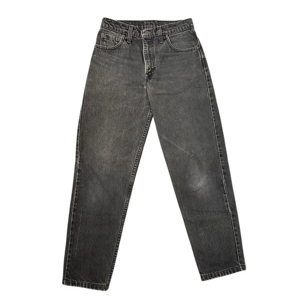 Vintage Levi’s 550 Made in Canada Men's Black Washed Straight-Leg Jeans W29 L30